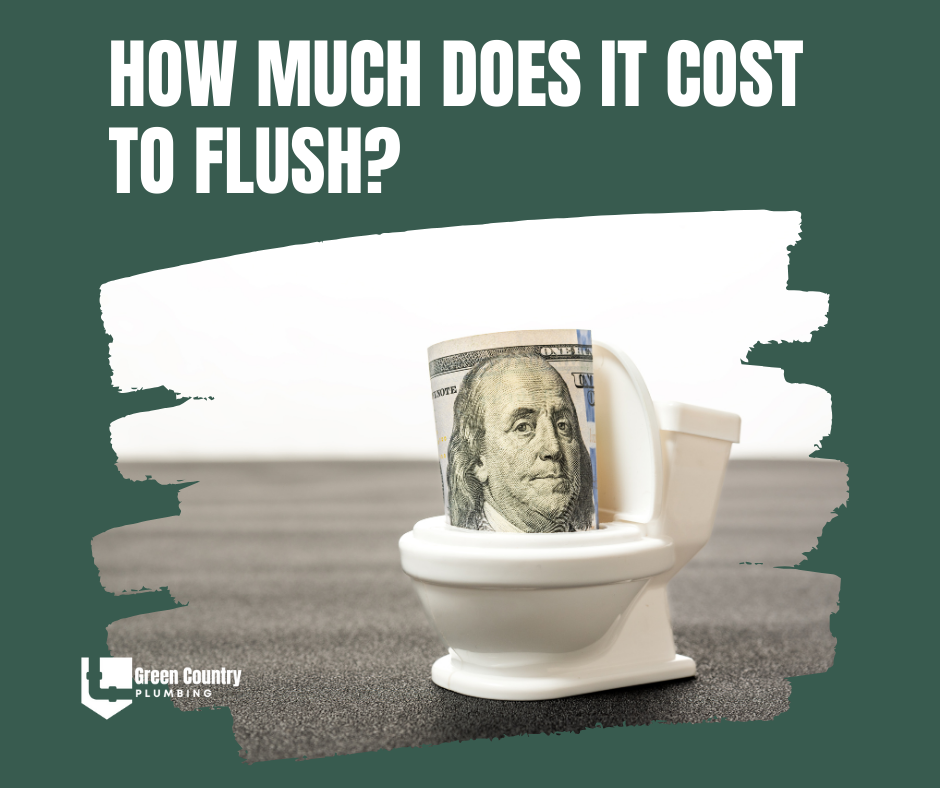 toilet in Tulsa. Cost to flush toilet.