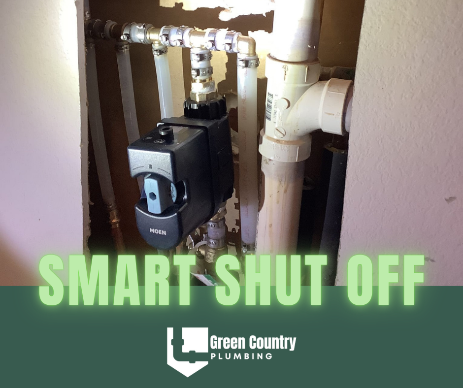 smart shut off valve installed by Tulsa Plumber. Moen smart shut off valve. 