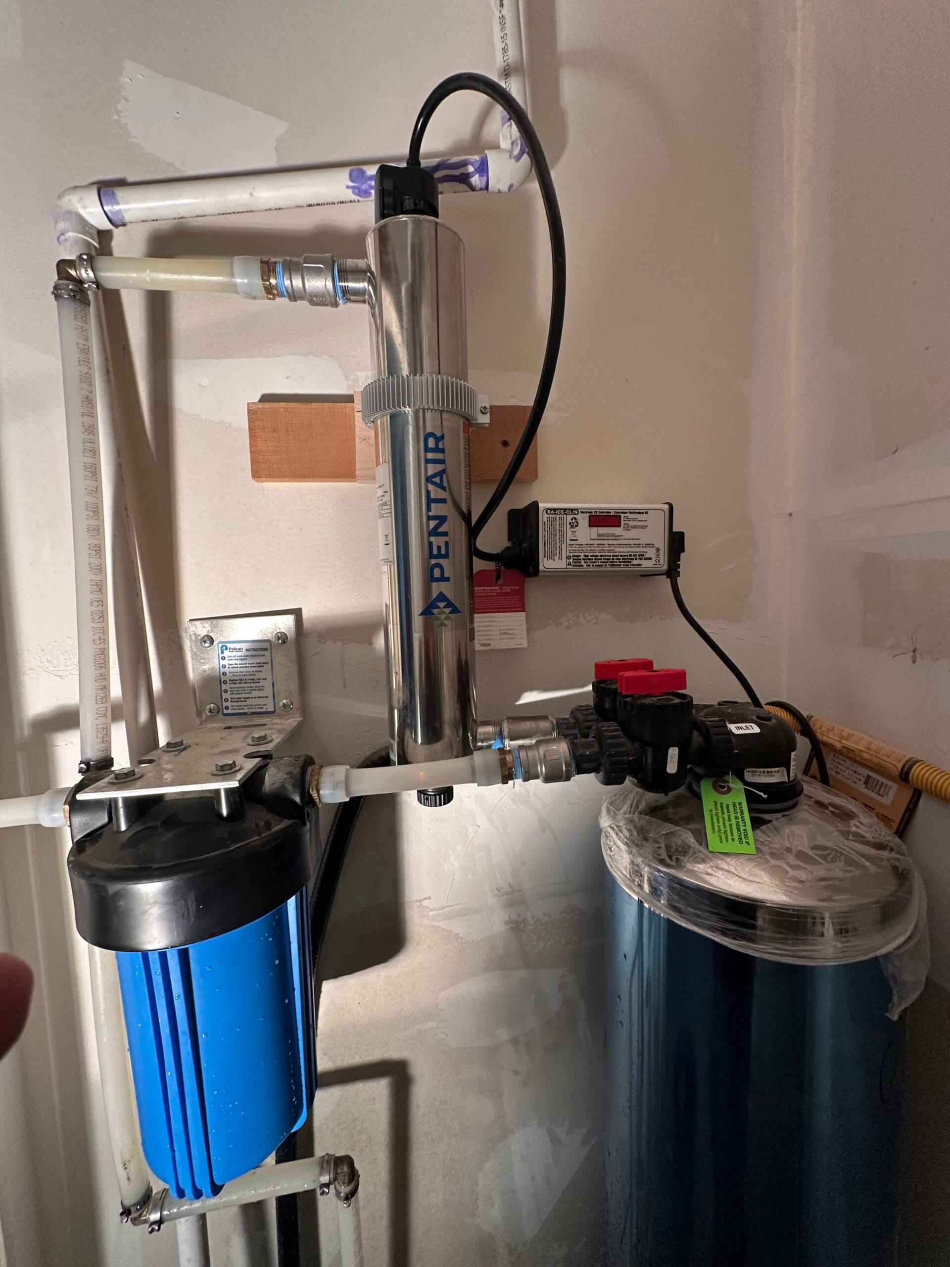 water filtration system installed