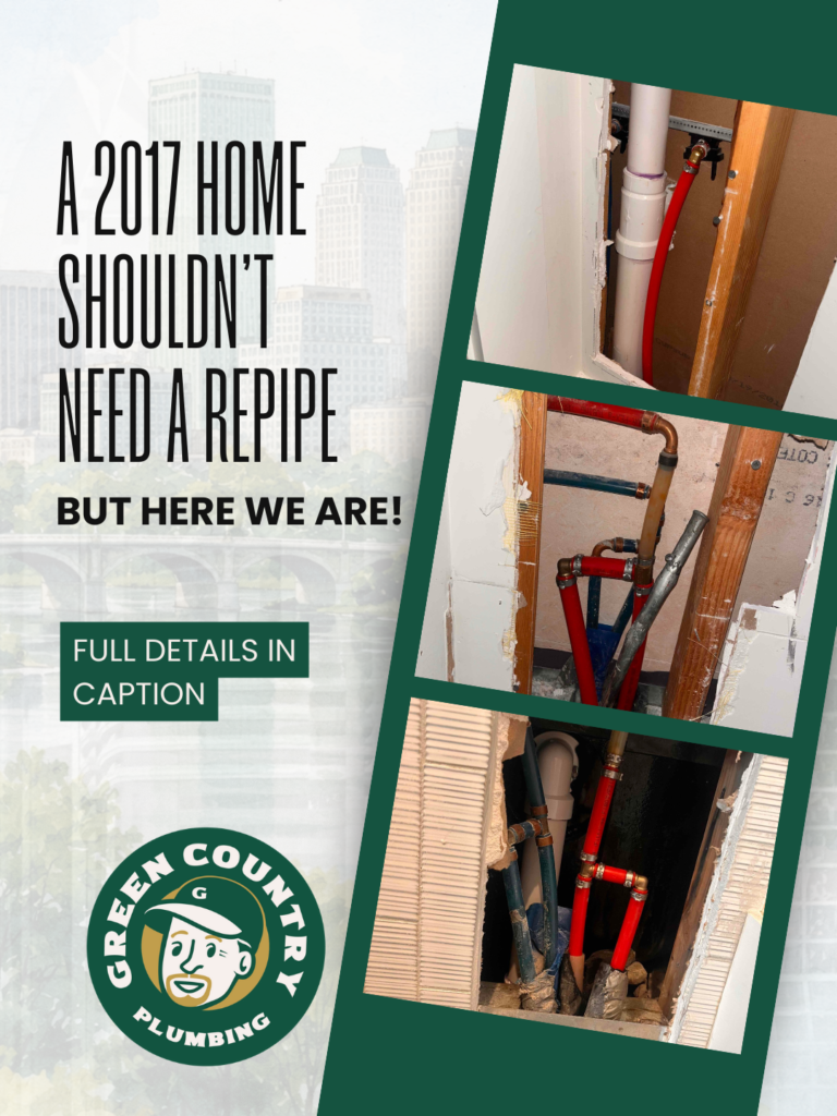 photos of a whole home repipe Tulsa, OK by Green Country Plumbing
