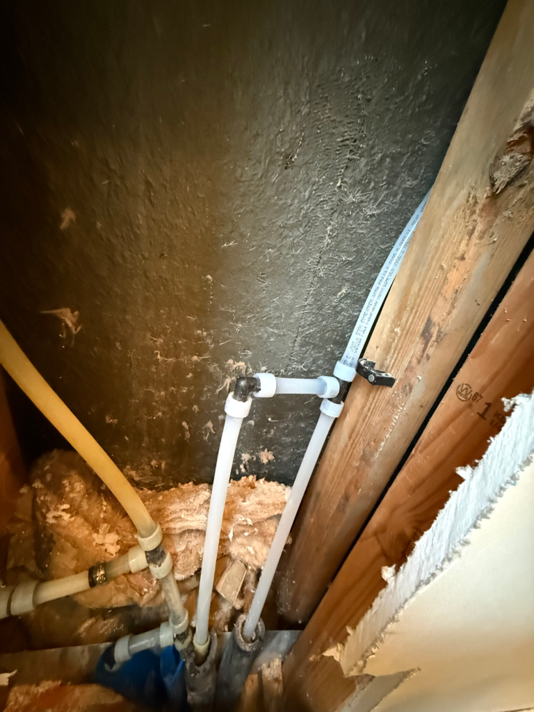 photo of PEX pipe as part of a repipe in Sand Springs OK by Green Country Plumbing